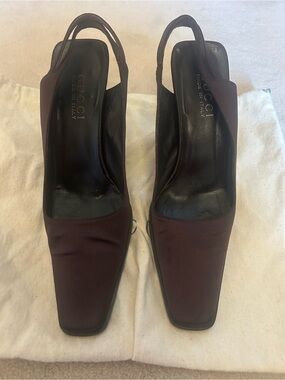 Gucci Women's Brown Satin Slingback Pumps